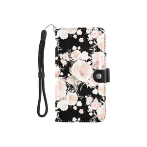 Small Wallet Phone Case - Pink Floral Night