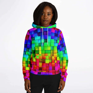 Unisex Hoodie - Colorful Shiny Blocks Amped