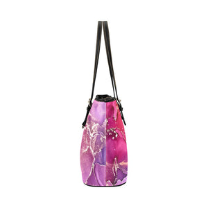 Large Leather Tote - Berry Gold Marble | Tote Bags for Women | Azulna