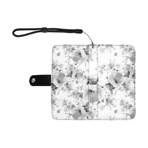 Small Wallet Phone Case - Gray Floral Day