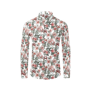 Men's Long Sleeve Button Shirt - Luxury Rose Floral