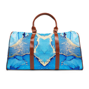 Travel Bag - Blue Gold Marble