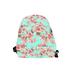 Backpack - Peach Floral Aqua