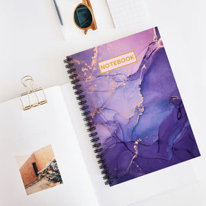 Spiral Notebook: Purple Gold Marble