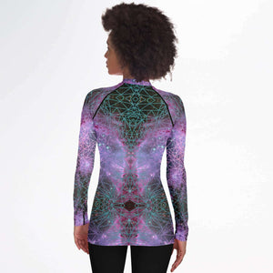 Women's Long Sleeve Rashguard - Geometric Galaxy Dream Amped