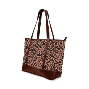 Tote Handbag - Dark Leopard Print