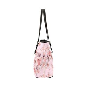 Large Leather Tote - Pink Floral Shade
