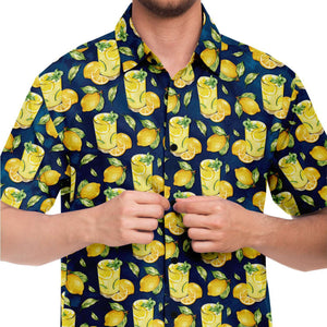 Men's Short Sleeve Button Shirt - Lemonade Blue