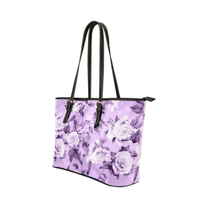 Large Leather Tote - Lilac Floral Leather