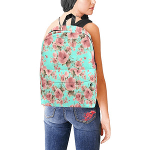 Backpack - Peach Floral Aqua