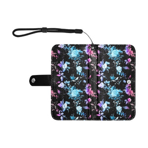 Small Wallet Phone Case - Violet Blue Floral