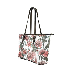 Large Leather Tote - Luxury Rose Floral