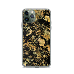 iPhone Phone Case - Luxury Golden Foliage Black