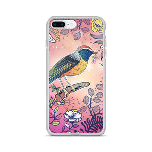 iPhone Phone Case - Berry Floral Bird