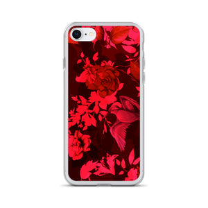iPhone Phone Case - Red Floral Birds