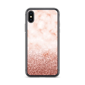 iPhone Phone Case - Pink Marble Glitter