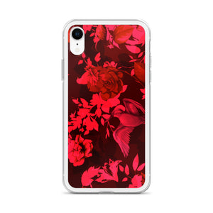 iPhone Phone Case - Red Floral Birds