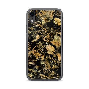 iPhone Phone Case - Luxury Golden Foliage Black