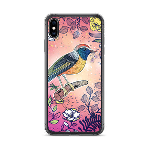 iPhone Phone Case - Berry Floral Bird