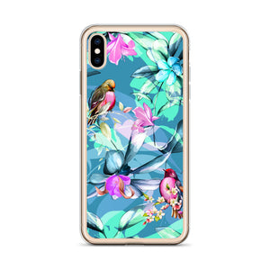 iPhone Case -Teal Floral Birds