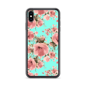 iPhone Phone Case - Peach Floral Aqua