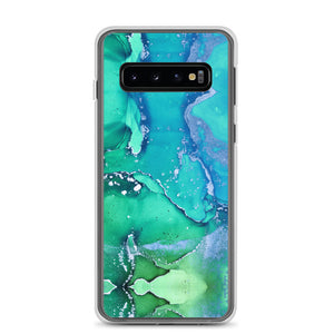 Samsung Phone Case - Teal Silver Marble