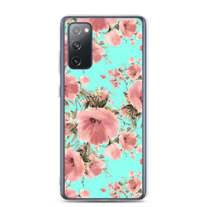 Samsung Phone Case - Peach Floral Aqua