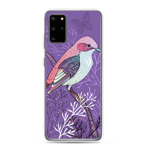 Samsung Case - Purple Floral Bird
