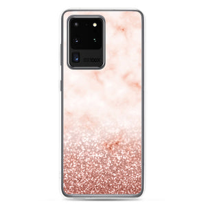 Samsung Phone Case - Pink Marble Glitter