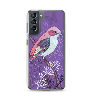 Samsung Case - Purple Floral Bird