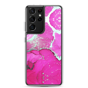Samsung Phone Case - Pink Silver Marble